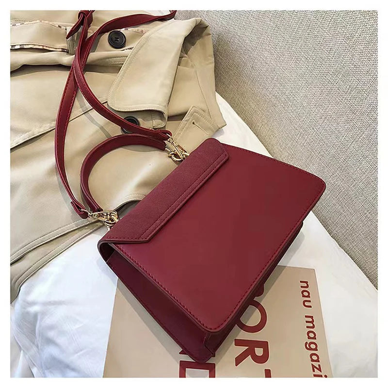 Vintage Matte Cross-body Bags for Women, Leather Shoulder Bags for Party