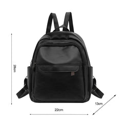 Vintage PU Leather Backpack School Bags Female Casual Small Rucksack