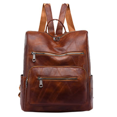 Vintage PU Leather Backpack Female Shoulder Bags Sac a Dos Casual Travel