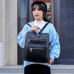 Vintage PU Leather Backpack Female Shoulder Bags Sac a Dos Casual Travel