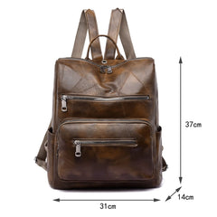 Vintage PU Leather Backpack Female Shoulder Bags Sac a Dos Casual Travel