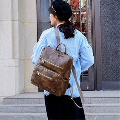 Vintage PU Leather Backpack Female Shoulder Bags Sac a Dos Casual Travel