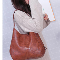Vintage Shoulder Bag for Women with PU Leather