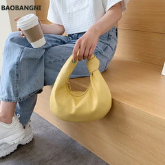 Vintage PU Leather Tote Bag Small Shoulder Handbag Lady Subaxillary Bags