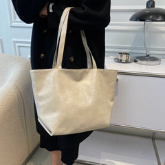 Vintage Tote Shoulder Bag Large Capacity PU Leather Casual Handbags