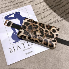 Leopard Waist Bag Crossbody Bag Pu Leather Fanny Pack Lady Bum Bag