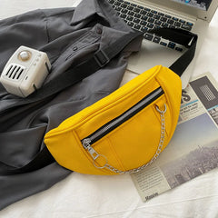 Women Waist Bag Adjustable Wide Belt Canvas Fanny Pack Ladies Travel Money Phone