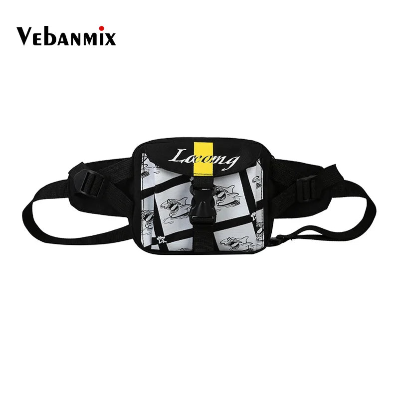 Functional Money Phone Belt Bag Hip Hop Streetwear Chest Bags