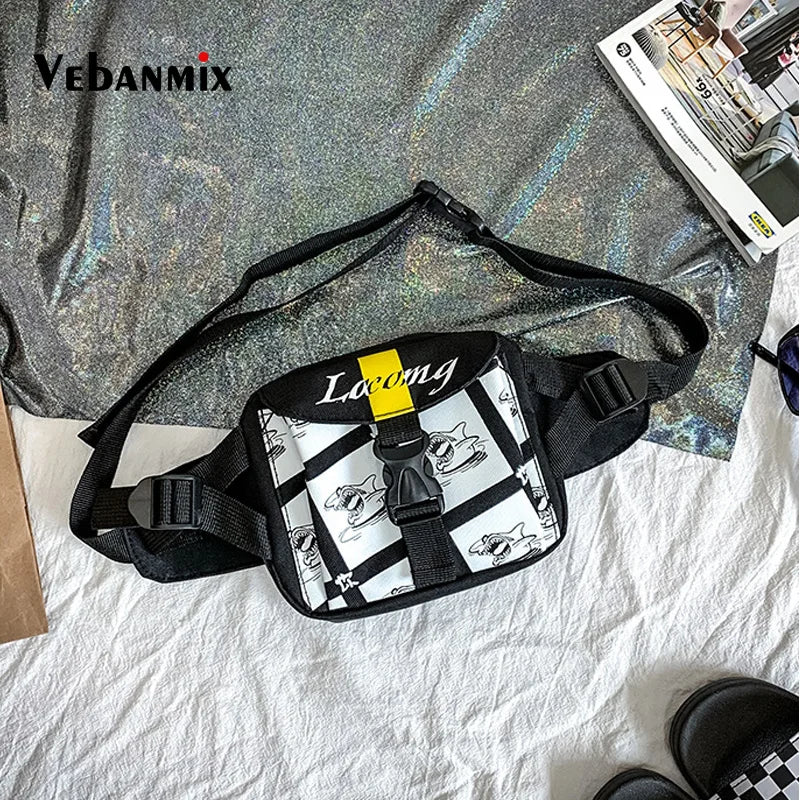 Functional Money Phone Belt Bag Hip Hop Streetwear Chest Bags