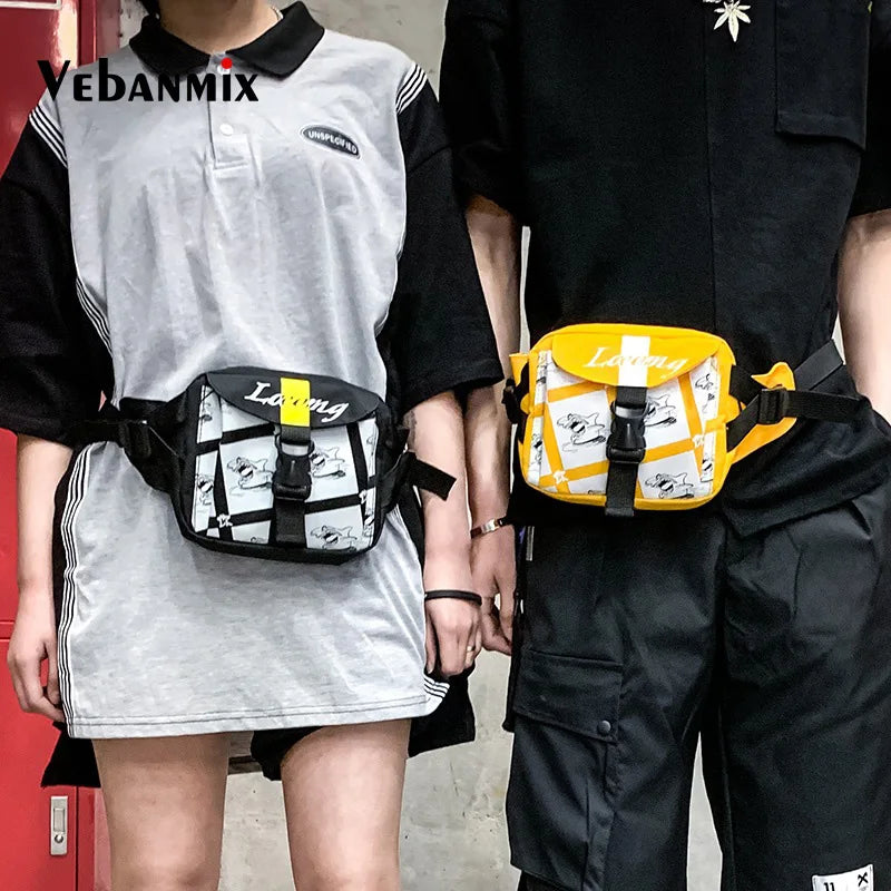 Functional Money Phone Belt Bag Hip Hop Streetwear Chest Bags