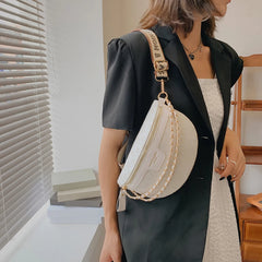 Canvas Waist Bag Printed Letter Shoulder Crossbody Chest Bag