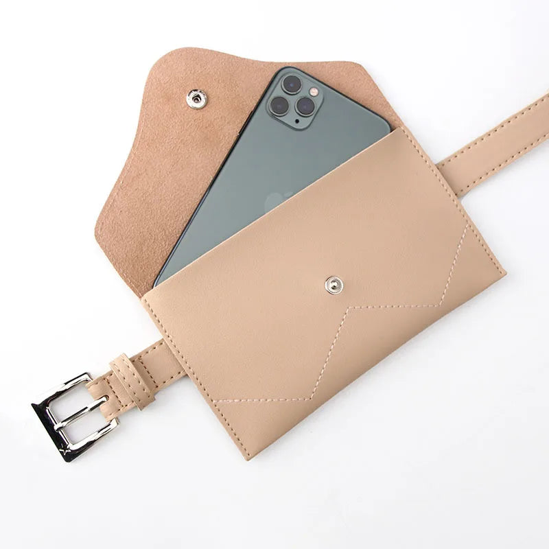 Women Waist Bag High Mobile Phone Bag Solid Shoulder Bag