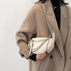 Leather Waist Bag Chain Crossbody Chest Phone Pack
