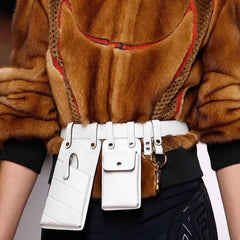 Women Leather Waist Bag Crossbody Chest Bags Fanny Pack Small Phone Pack