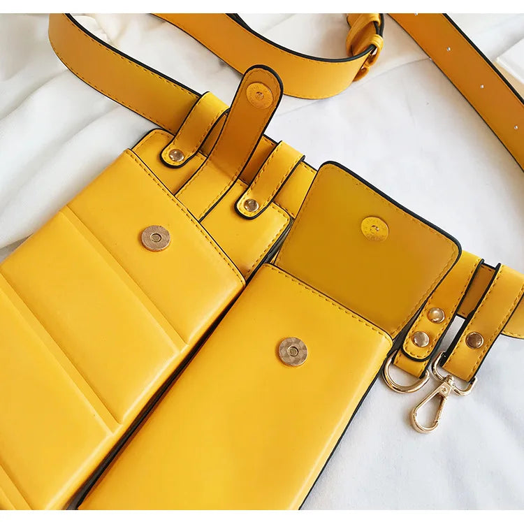 Leather Waist Belt Bag Crossbody Chest Bags Girl Fanny Pack