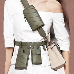 Women Leather Waist Bag Crossbody Chest Bags Fanny Pack Small Phone Pack
