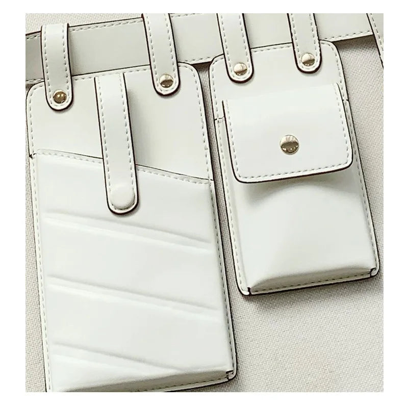 Women Leather Waist Bag Crossbody Chest Bags Fanny Pack Small Phone Pack
