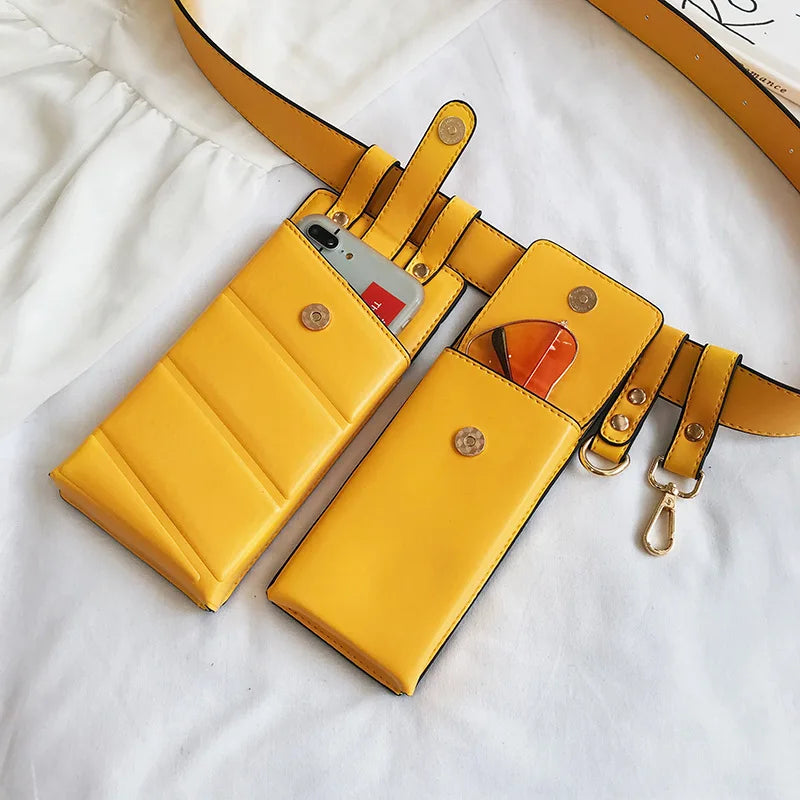 Leather Waist Belt Bag Crossbody Chest Bags Girl Fanny Pack