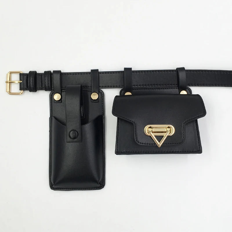 Women Waist Bag Phone Bag Waist Pack High PU Shoulder Crossbody Chest Bag