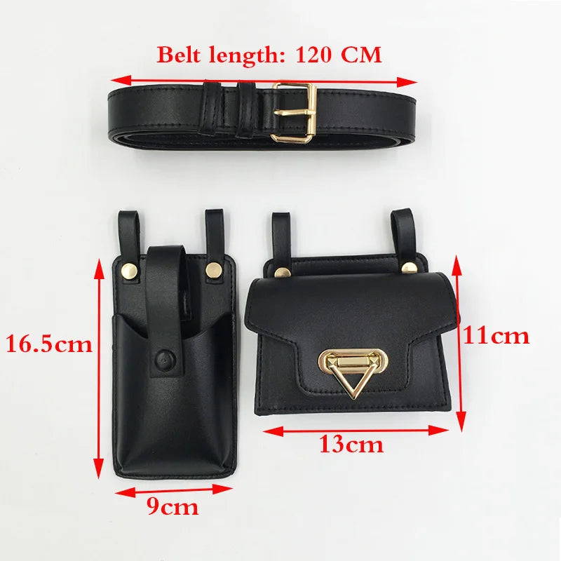 Women Waist Bag Phone Bag Waist Pack High PU Shoulder Crossbody Chest Bag