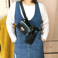 Women Waist Bag Phone Bag Waist Pack High PU Shoulder Crossbody Chest Bag