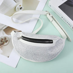 Women Flash Diamond Waist Bag Chain Fanny Pack Hip Bum Purse