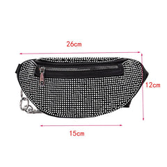 Women Flash Diamond Waist Bag Chain Fanny Pack Hip Bum Purse