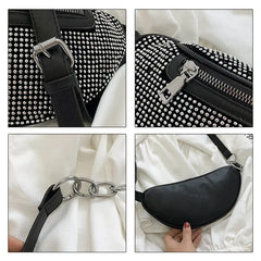 Women Flash Diamond Waist Bag Chain Fanny Pack Hip Bum Purse