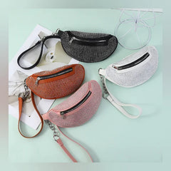 Women Flash Diamond Waist Bag Chain Fanny Pack Hip Bum Purse