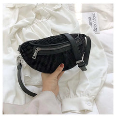 Women Flash Diamond Waist Bag Chain Fanny Pack Hip Bum Purse