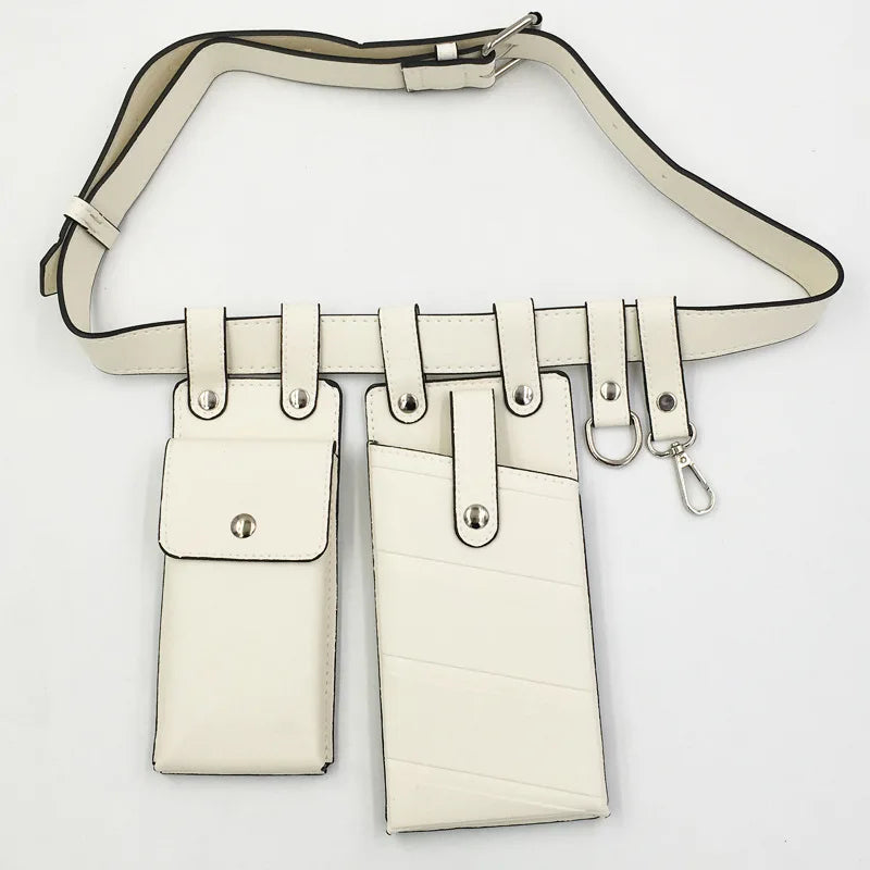 Women Waist Bag Hip Hop Leather Belt Bags Tactical Crossbody Chest Bag
