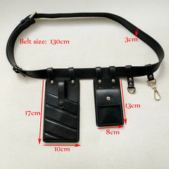Women Waist Bag Leather Fanny Pack Punk Bum Belt Bag Women Phone Pouch