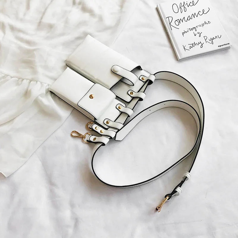 Women Waist Bag Leather Fanny Pack Punk Bum Belt Bag Women Phone Pouch