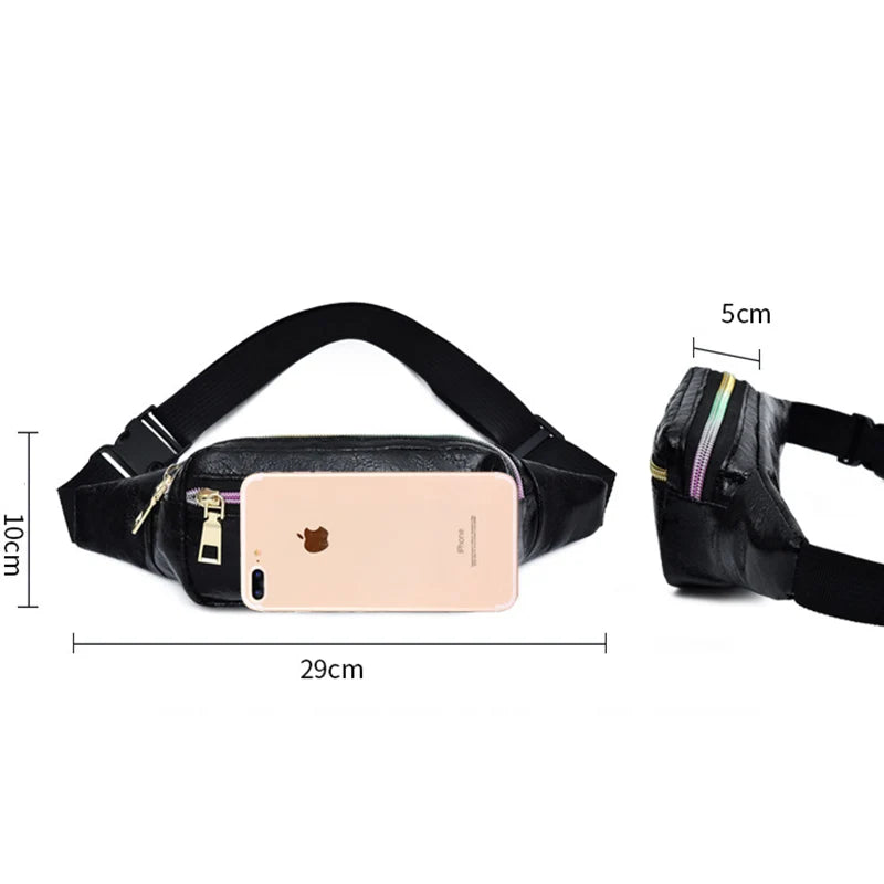 Leather Fanny Pack Waist Bag Waterproof Belt Bags YB060