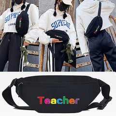 Multicolored Stripes Printing Waist Bag Crossbody Pack