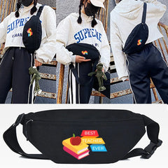Multicolored Stripes Printing Waist Bag Crossbody Pack
