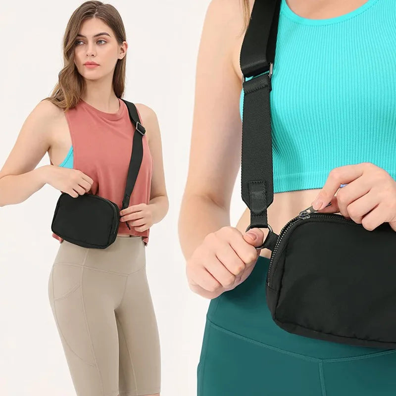 Women Waist Bag Pack Zipper Waterproof Chest Bag Outdoor Sports Crossbody Bag