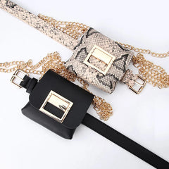 Leopard Chain Waist Bag Punk Style Messenger Bag