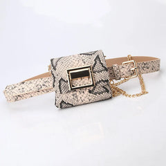 Leopard Chain Waist Bag Punk Style Messenger Bag