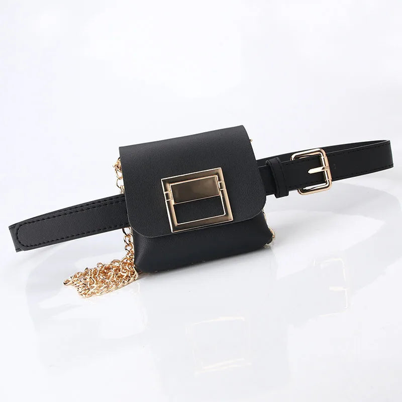 Leopard Chain Waist Bag Punk Style Messenger Bag