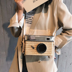 Women Waist Bag Straw Chain Packs Shoulder Bag