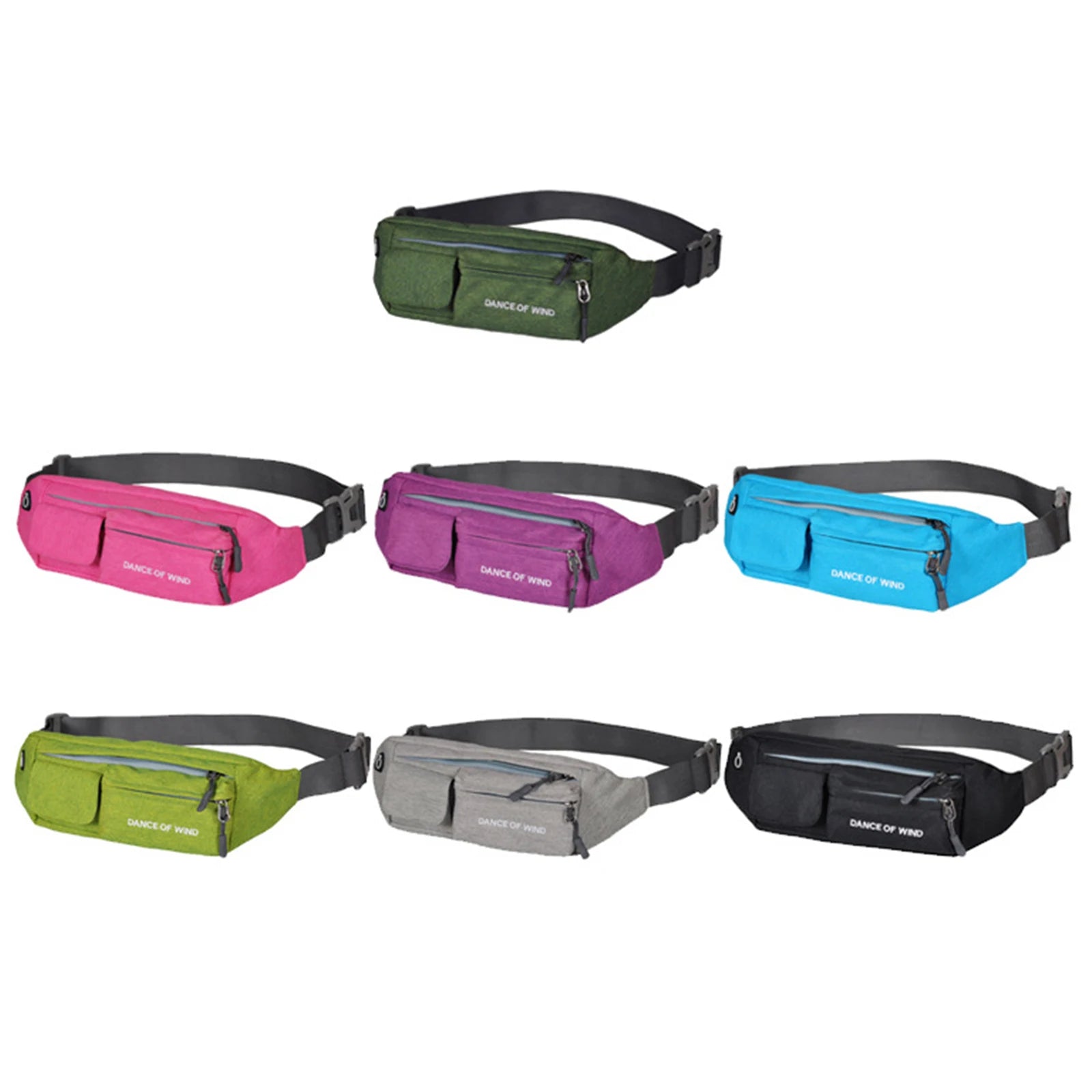 Unisex Waist Bag Solid Chest Pack Outdoor Running Fitness Bum Purse