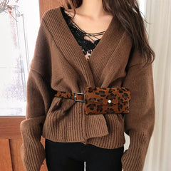 Leopard Fanny Pack Waist Bag Vintage Style Travel Waist Pack Mobile Pouch