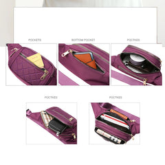 Women Waist Bag Waterproof Plaid Belt Bag Outdoor Crossbody Chest Bag