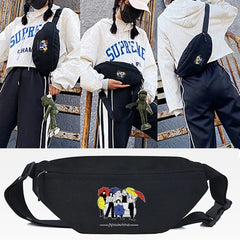 Waist Bag Eight Villains Print Chest Shoulder Male Female Large Crossbody Pack