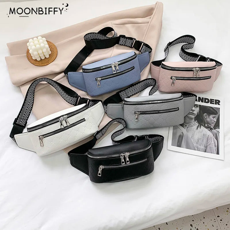 Leather Waist Bag for Women Fanny Pack Shoulder Crossbody Bags