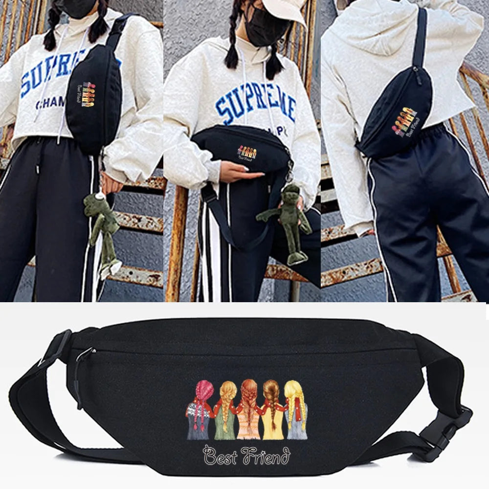 Printed Waist Bag Crossbody Shoulder Pack Phone Pouch