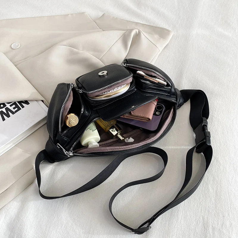 Women Waist Bag Fanny Pack Multifunction Crossbody Shoulder Hip Hop Chest Bag