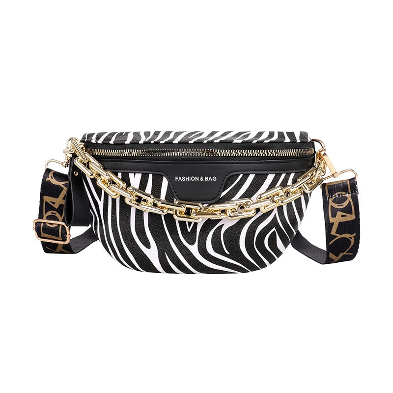 Leopard Pattern Waist Bag Outdoor Women Crossbody Fanny Pack