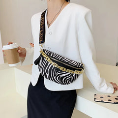 Leopard Pattern Waist Bag Outdoor Women Crossbody Fanny Pack